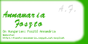 annamaria foszto business card