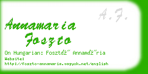 annamaria foszto business card